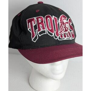 Vintage USC Trojans Snapback Hat Black Maroon Cap NCAA College Licensed OSFA